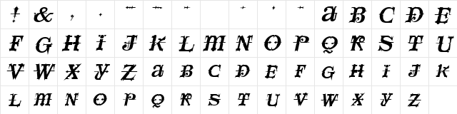 SpaceIvey Italic Character Map