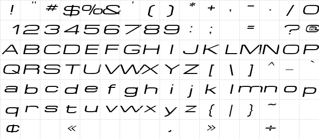 SpaceOutExtended Italic Character Map SpaceOutExtended Italic Character Map