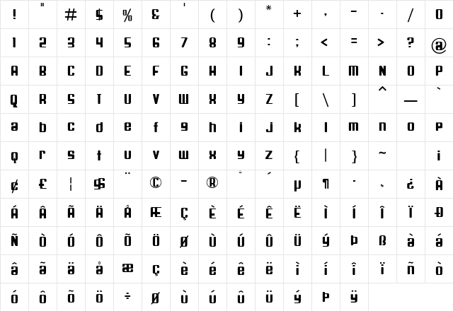 Spaceship Bullet Regular Character Map