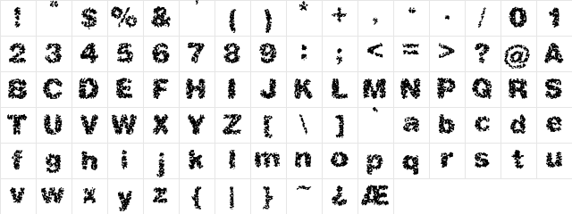 Spastic BRK Regular Character Map Spastic BRK Regular Character Map