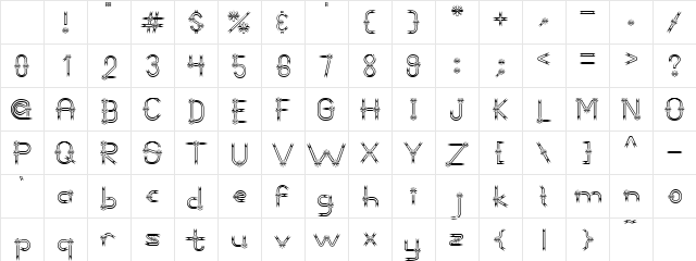 AC1-Ribbon Regular Character Map