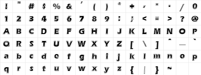 Speak 1 Regular Character Map