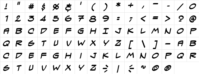 Spectre Verde BB Bold Character Map