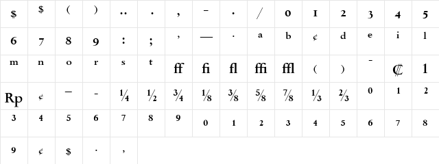 SpectrumMTExpert-SemiBold Semi Bold Character Map SpectrumMTExpert-SemiBold Semi Bold Character Map
