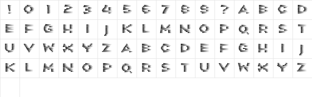 Speed Freak Italic Character Map