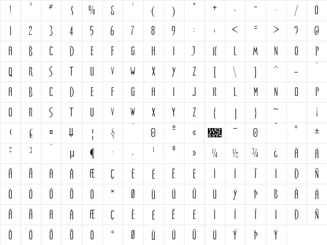 Spellbound Regular Character Map