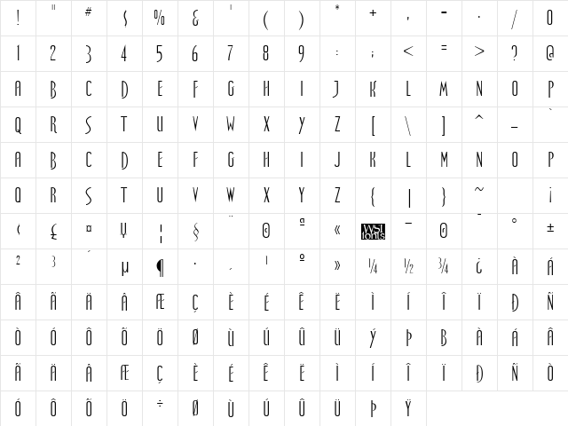 Spellbound Regular Character Map