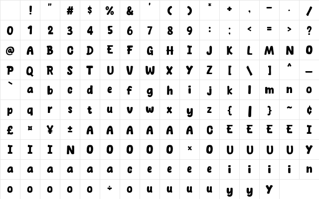 Spicy Pizza Regular Character Map Spicy Pizza Regular Character Map