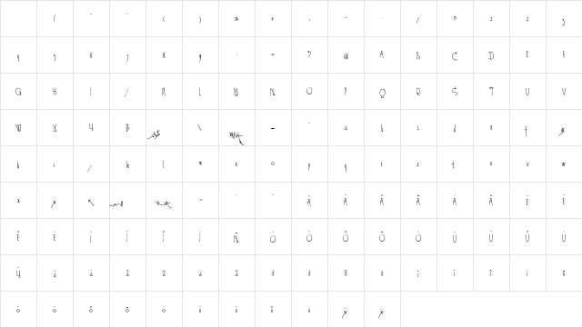 Spijker 08 Semi-condensed Light Character Map