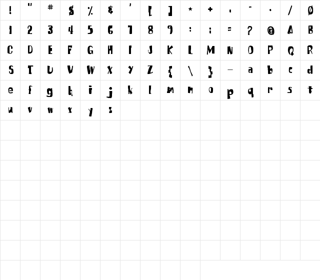 SpongeFont SquareType Regular Character Map