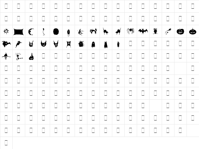 Spooky Symbols LET Plain Character Map Spooky Symbols LET Plain Character Map