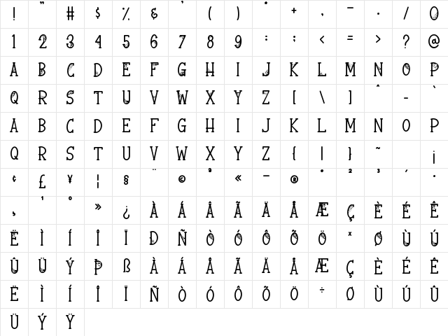 Spooky Webbie Regular Character Map Spooky Webbie Regular Character Map