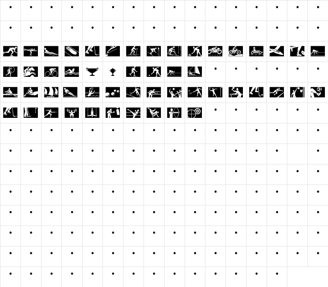 Sports Two MT Regular Character Map