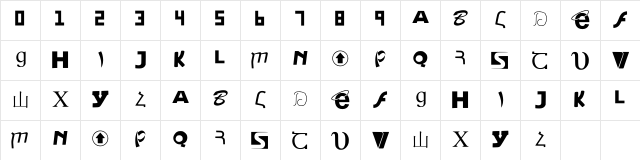 Sporty Os Font Regular Character Map