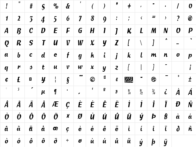 SprintExtraCond normal Character Map SprintExtraCond normal Character Map