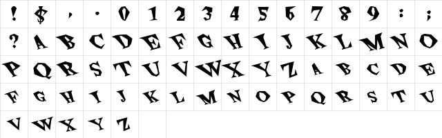 SpunkExtended Bold Character Map