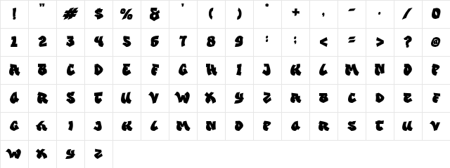 Spunkie DEMO Regular Character Map Spunkie DEMO Regular Character Map