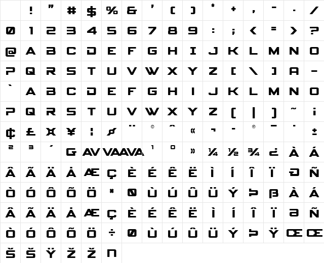 Spy Agency Regular Character Map Spy Agency Regular Character Map