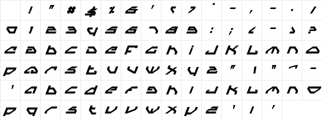 Spylord Bold Italic Character Map Spylord Bold Italic Character Map