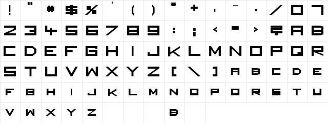 Square Unique ExtraBold Character Map