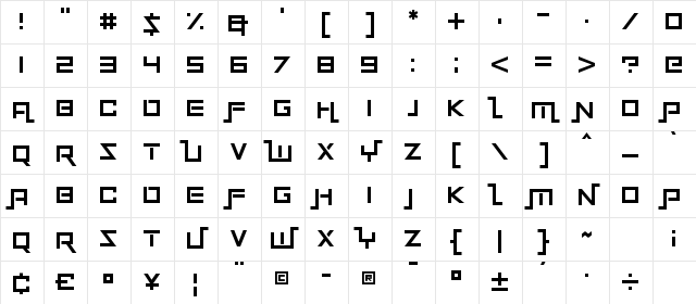 Squaremaze Regular Character Map Squaremaze Regular Character Map