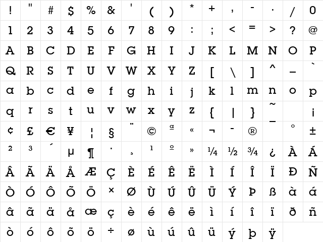 SquareSerif-Medium Regular Character Map SquareSerif-Medium Regular Character Map