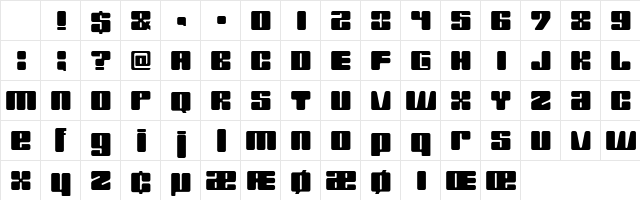 SquareWise Regular Character Map SquareWise Regular Character Map
