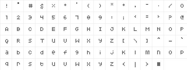 Squarodynamic 07 Regular Character Map Squarodynamic 07 Regular Character Map