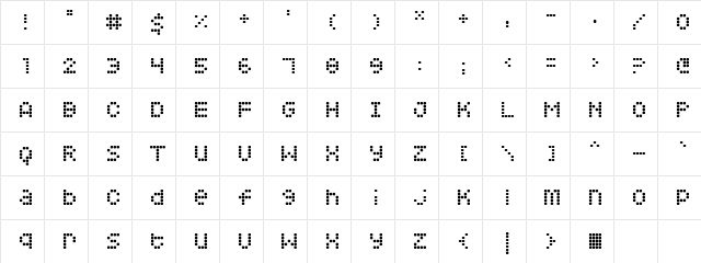Squarodynamic 08 Regular Character Map