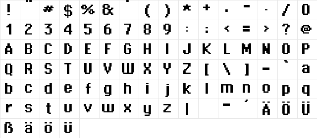 Supertext 03 Bold Character Map