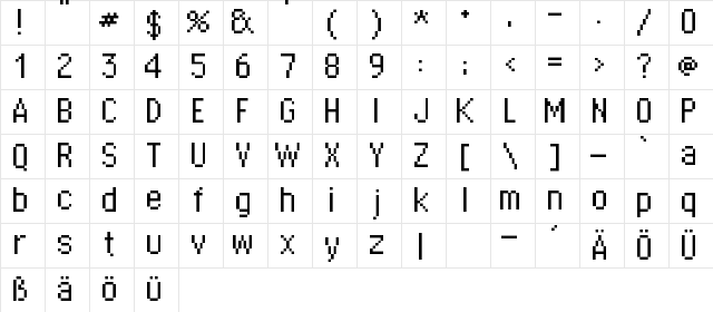 Supertext 03 Regular Character Map