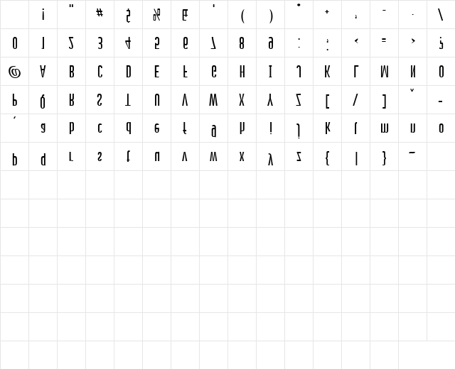 StageDive Regular Character Map StageDive Regular Character Map