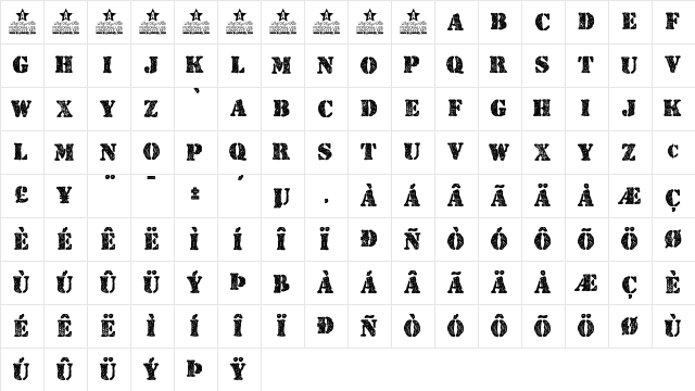 STAMPED Regular Character Map