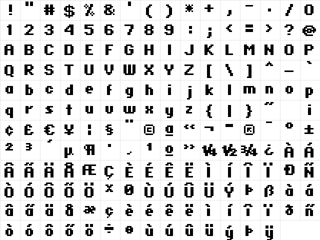 standard 07_65 Regular Character Map