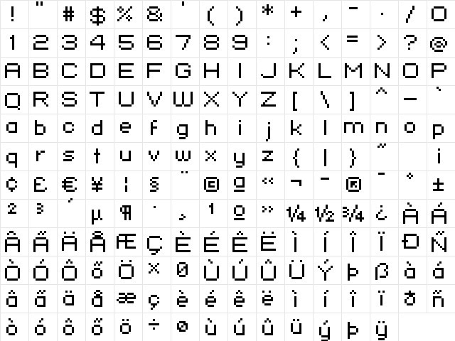 standard 07_52 Regular Character Map