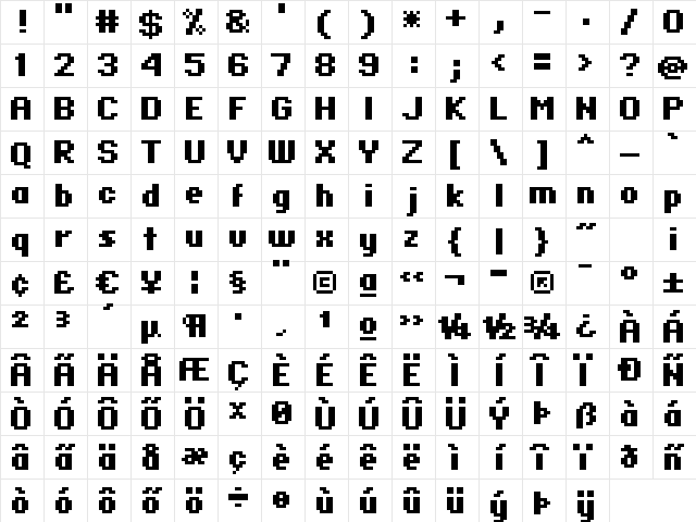 standard 07_65 Regular Character Map