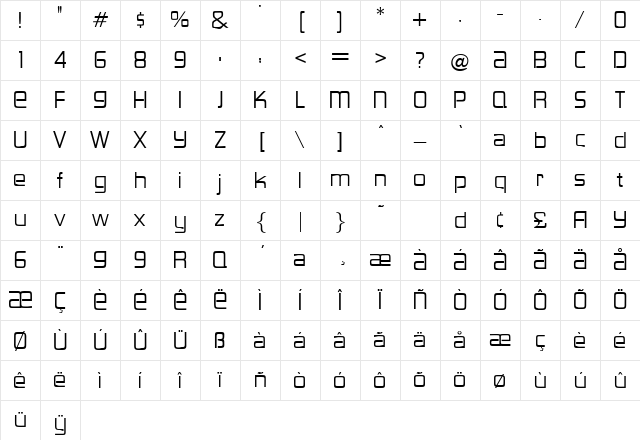 Standle Regular Character Map Standle Regular Character Map