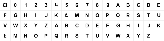 Staples Arial Regular Character Map