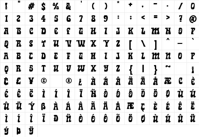 Star Vintage Regular Character Map Star Vintage Regular Character Map