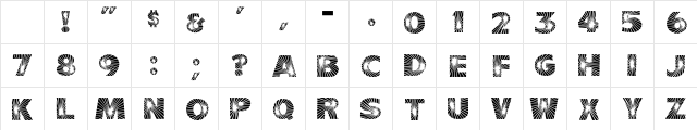 Starburst Regular Character Map