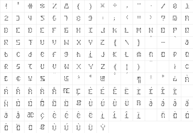 Stardust Regular Character Map