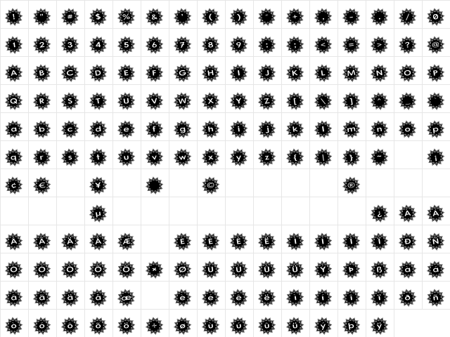 Stargit Ver2 Regular Character Map Stargit Ver2 Regular Character Map