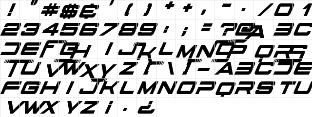 Stars Fighters Regular Character Map