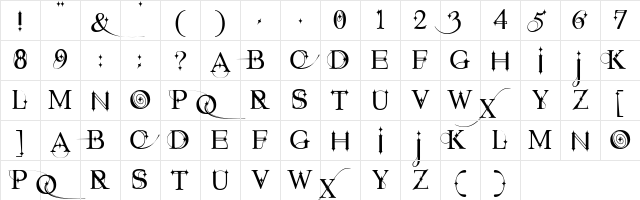 Starstruck Regular Character Map