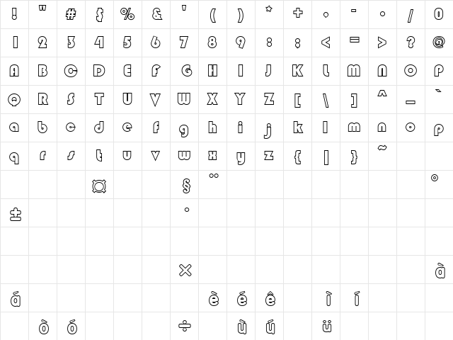 STCaiyun Regular Character Map