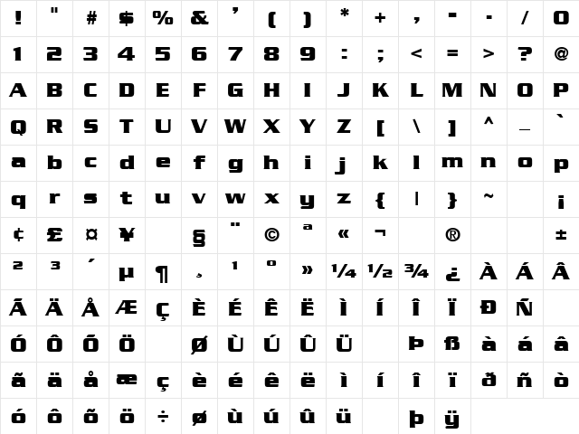 Stock Market 2 Regular Character Map