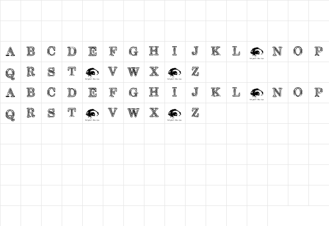 Steelcap RubbingTrial Regular Character Map