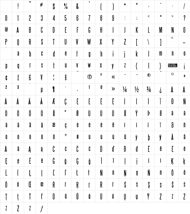 Steelfish Regular Character Map Steelfish Regular Character Map