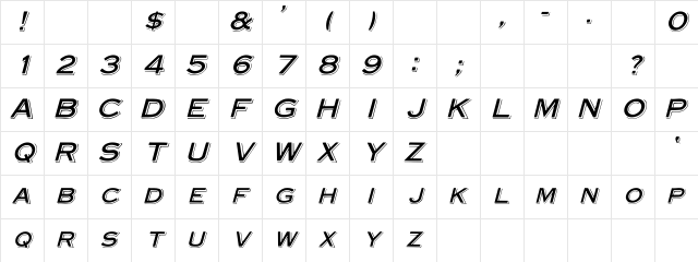 SteelplateItal Regular Character Map