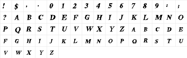 Stegosaurus HeavyItalic Character Map Stegosaurus HeavyItalic Character Map